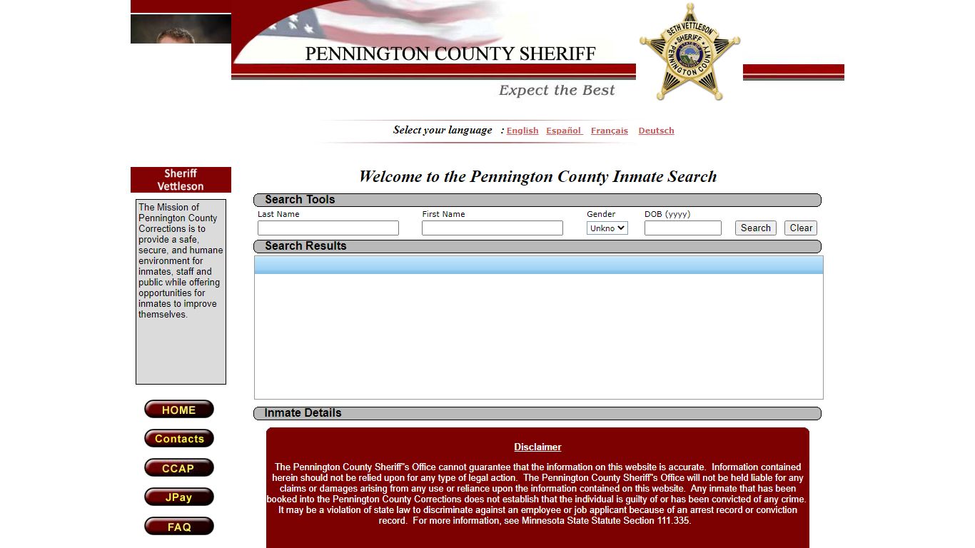 :: Pennington County :: Inmate Locator