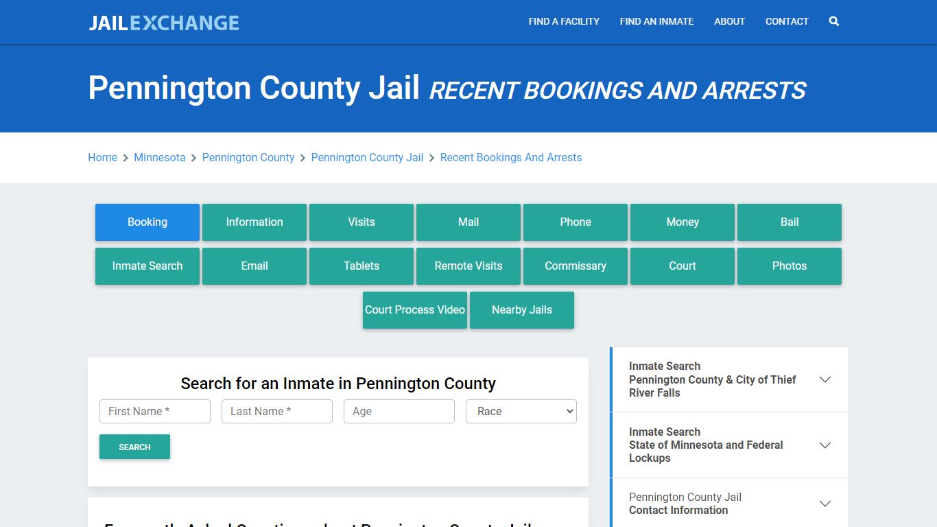 Pennington County Jail MN Recent Arrests and Bookings